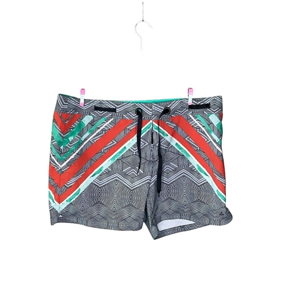 Prana Mens XL Board‎ Shorts Swim Trunks Geometric Abstract Multicolor Recycled